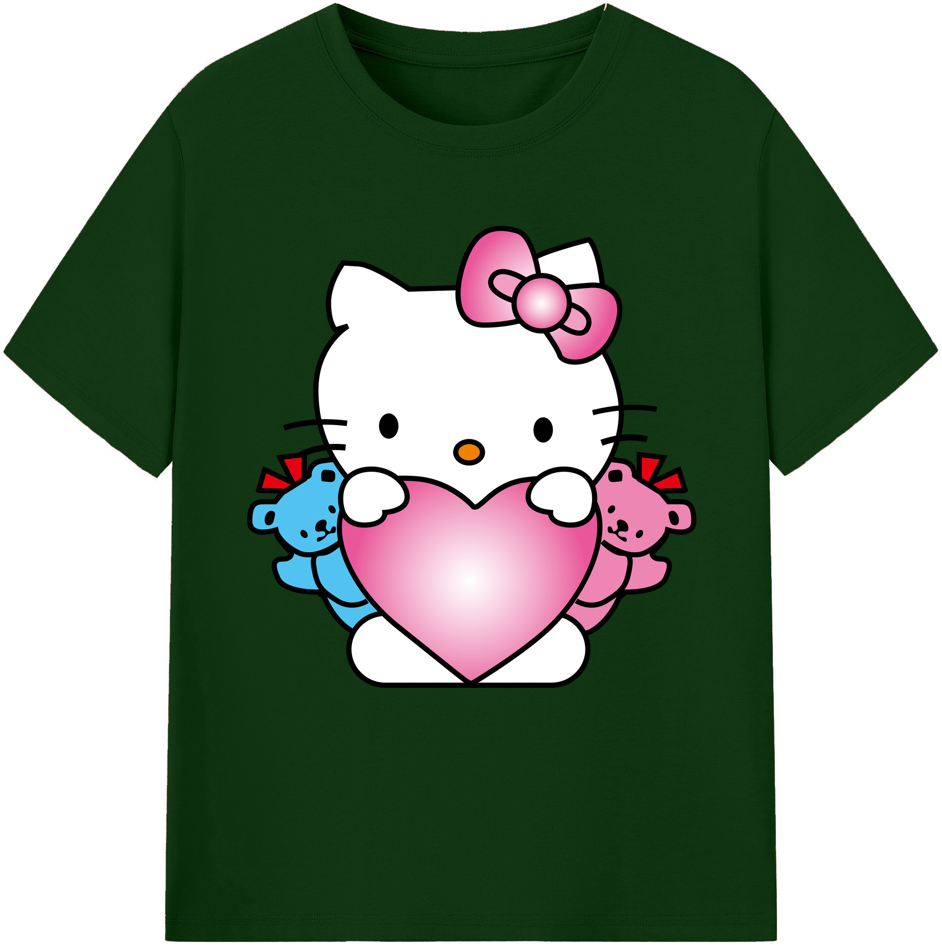 （画像用） Hello Kitty ハローキティ 綿100％半袖Tシャツ（フロントプリント）